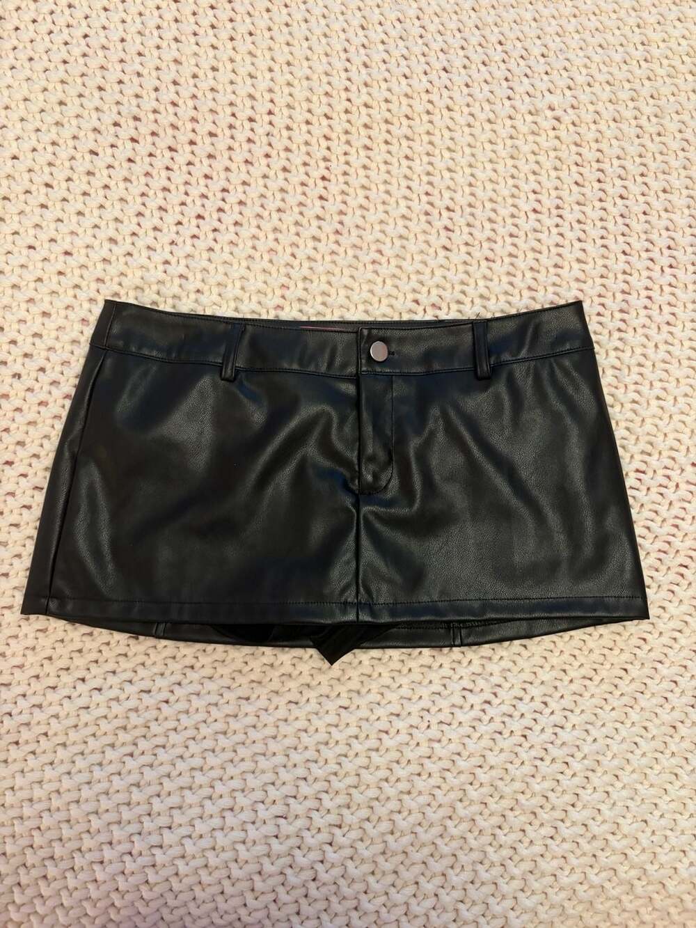 Edikted Faux Leather Mini Skirt Black Size M